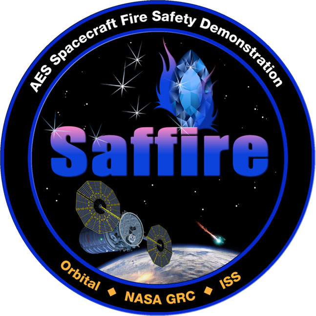 太空飞船火灾实验（SAFFIRE）的标志