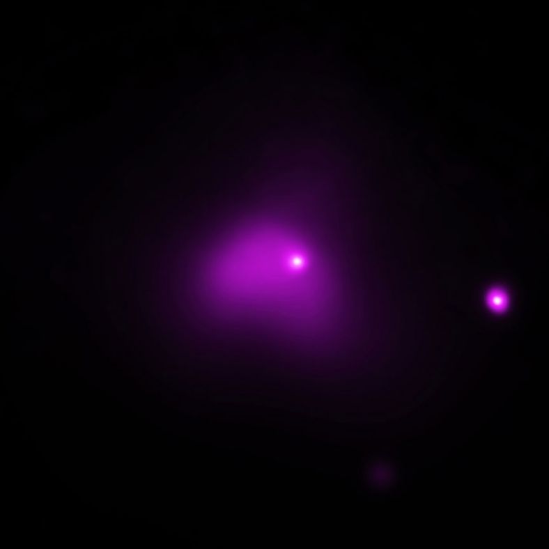 钱德拉望远镜拍摄的“笑脸猫”星系群X射线影像。