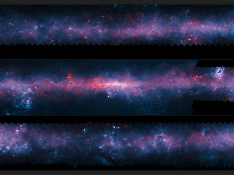 欧洲南方天文（ESO）最近公布了迄今最清晰的银河系中心完整地图，全图像素高达1.67亿，揭示银河系中心附近区域的恒星形成区。新的银河系地图首次覆盖了南半球的银河系中心区域，揭示出银河系里冰冷稠密的气体和尘埃，它们通常仅比绝对零度高十几度。