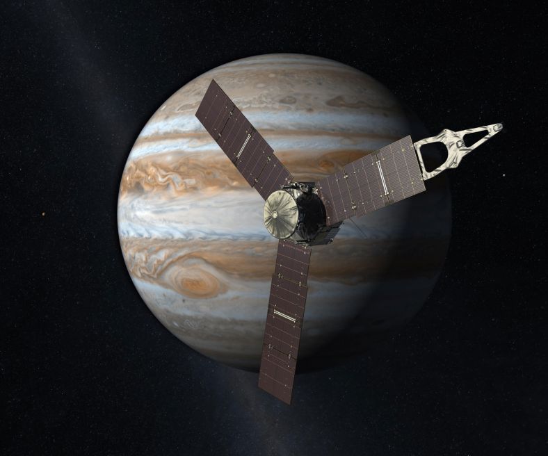 朱诺号于2011年发射升空 ，今年夏天将接近木星开始探测任务，有望揭开木星起源的秘密，帮助我们了解太阳系以及地球是如何形成的。