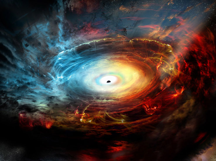 这是一张艺术概念图，描绘了距离地球4700万光年之遥的棒旋星系NGC 1068