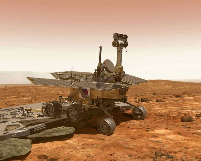 2004年1月，双胞胎火星车勇气号和机遇号先后成功着陆火星。