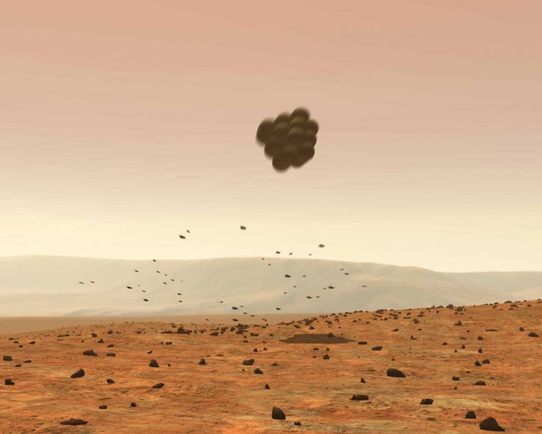 勇气号和机遇号采用硬着陆的方式登陆火星。
