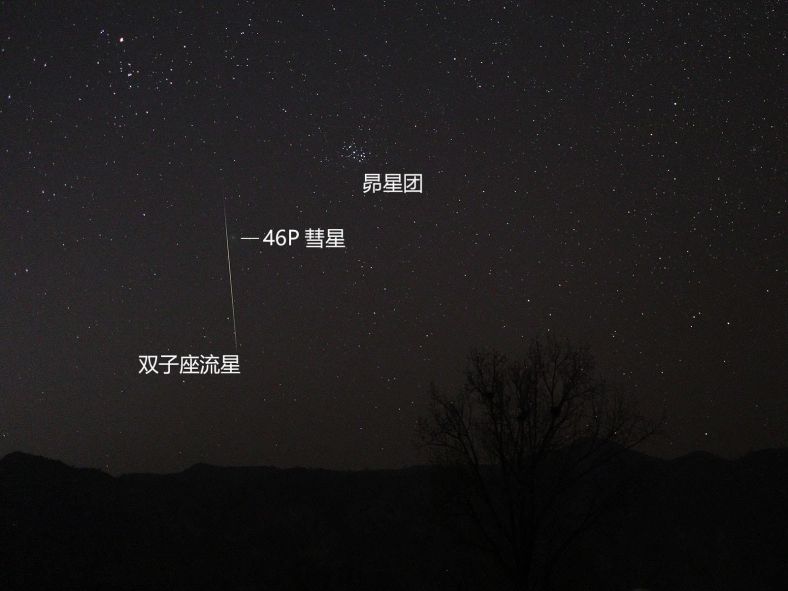 12月15日凌晨，天狼星天文在北京延庆拍摄的46P彗星
