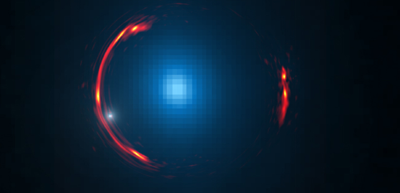 引力透镜揭示太空“火圈”内的暗物质矮星系
