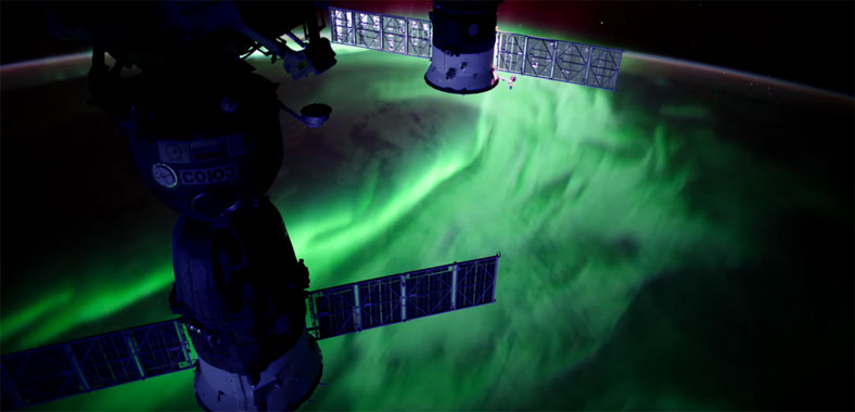 高清视频：从国际空间站看地球绚丽极光