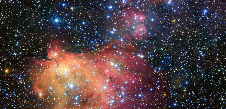超级气泡内的绚丽星云：见证恒星死亡与诞生 