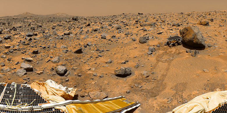 360°全景：火星探路者登陆20年，看看它周围都有啥