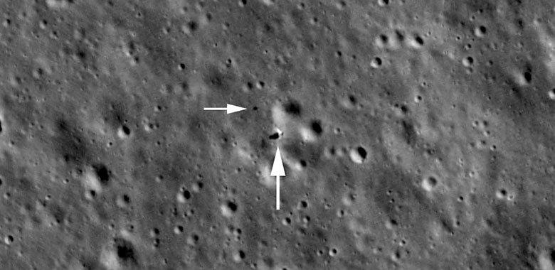 美月球卫星给嫦娥四号和玉兔二号两次拍照 仅几个像素大