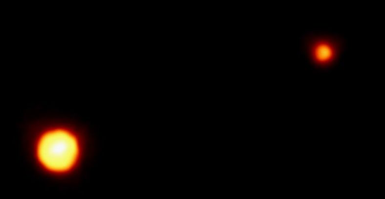 冥王星和它的卫星（哈勃太空望远镜摄）
