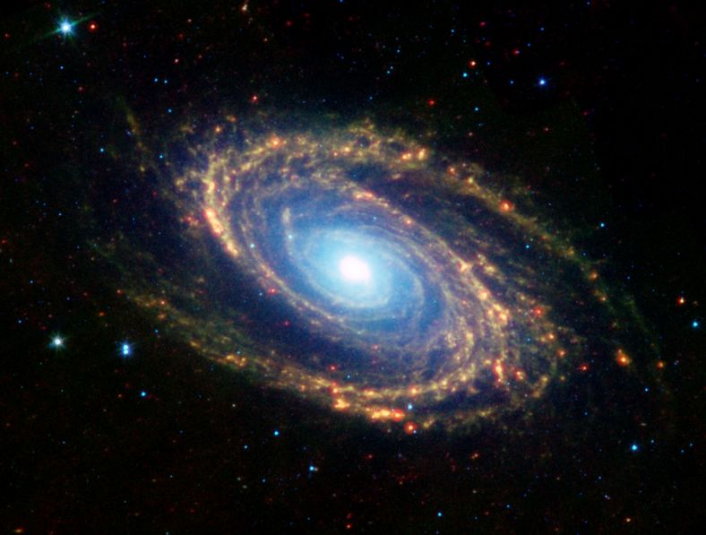 M81椭圆星系（史匹哲红外线太空望远镜摄）