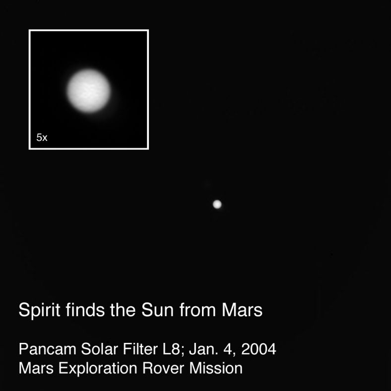 “勇气号”在火星拍摄的太阳图象