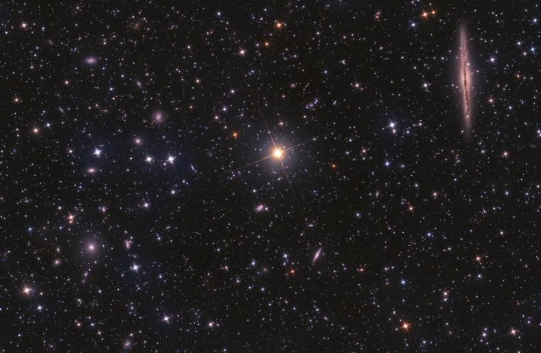 螺旋星系NGC 891与星系团Abell 347