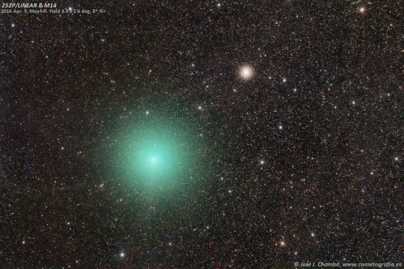 绿色彗星252P与M14球状星团 