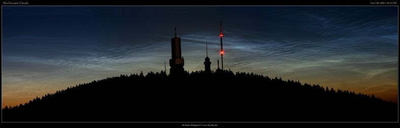 德国西南部菲尔德山拍到的夜光云